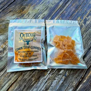 Outlaw Vodka Lemon Drop Gummies 400 MG Total THC/20 MG Each